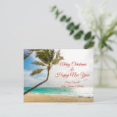 Balayage Palmiers Joyeux Noël Carte postale (Debout devant)