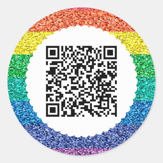 Balayage QR code rainbow Classic Round Sticker (Devant)
