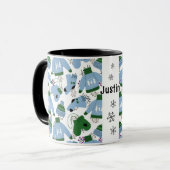 Balayeuses d'hiver nordiques et Mittens Blue Mug (Devant gauche)