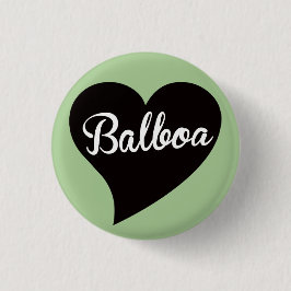 Balboa Black Heart Mint Ronde Button 3,2 Cm