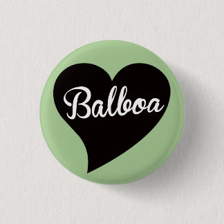Balboa Black Heart Mint Ronde Button 3,2 Cm