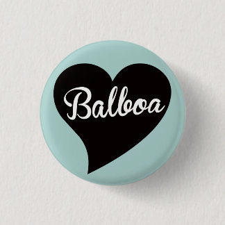 Balboa Black Heart Powder Blue Ronde Button 3,2 Cm