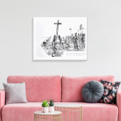 Balboa Het kruis op de kust instellen Canvas Afdruk (Insitu (Woonkamer))