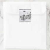 Balboa Het kruis op de kust instellen Vierkante Sticker (Tas)