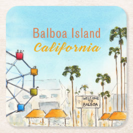 Balboa Island Newport Beach Coaster Vierkante Kartonnen Onderzetter