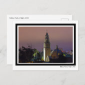 Balboa Park op de Night Tower Dome Architecture Briefkaart (Voorkant / Achterkant)