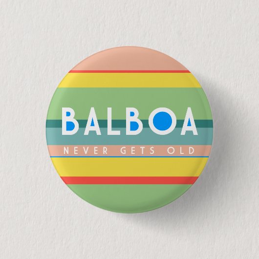 Balboa wordt nooit oud, Sandy Lewis-stijl Ronde Button 3,2 Cm (Voorkant)
