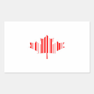 BALCODE CANADA-VLAG-streepjescode Rechthoekige Sticker