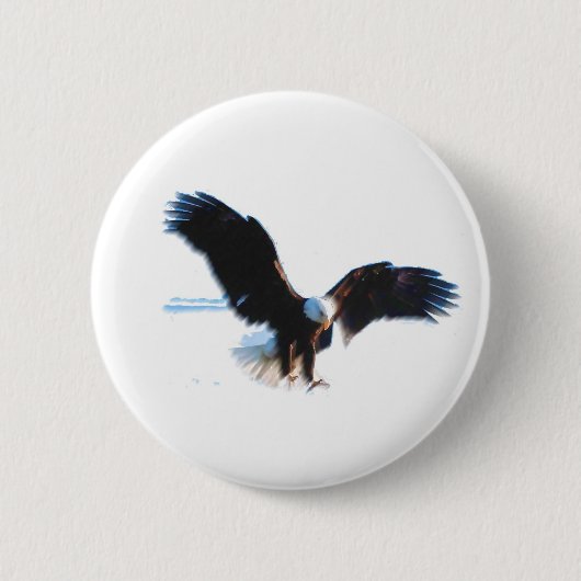 Bald American Eagle Landing Ronde Button 5,7 Cm (Voorkant)