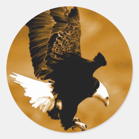 Bald American Eagle Ronde Sticker (Voorkant)