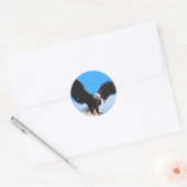 Bald American Eagle Ronde Sticker (Envelop)