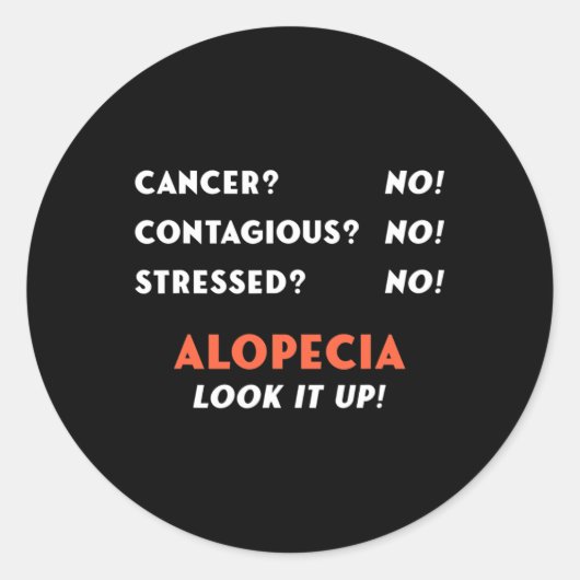 Bald Balding Alopecia Areata Hair Loss Problem Awa Ronde Sticker (Voorkant)