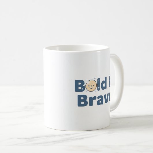 Bald & Brave Mug - Drôle Conception Positive (Devant droit)