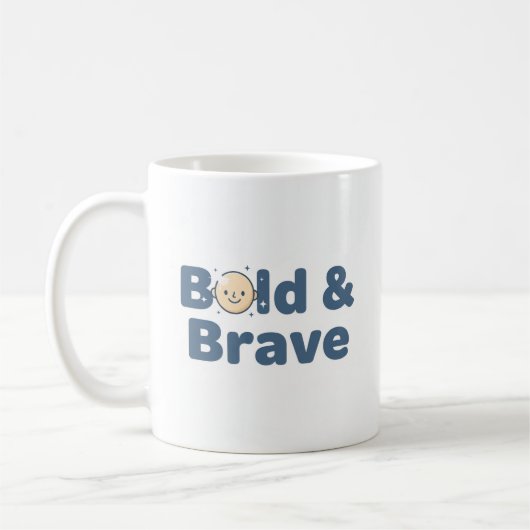 Bald & Brave Mug - Drôle Conception Positive (Gauche)