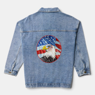 Bald Eagle 4 juli Amerikaanse vlag Flag Patriotic  Denim Jacket