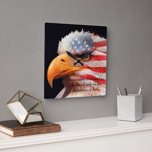Bald Eagle 4 juli poster 13 Vierkante Klok (Kantoor)