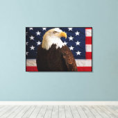 Bald Eagle 4th of Juli gevlekt Canvas Afdruk (Insitu (Houten vloer))