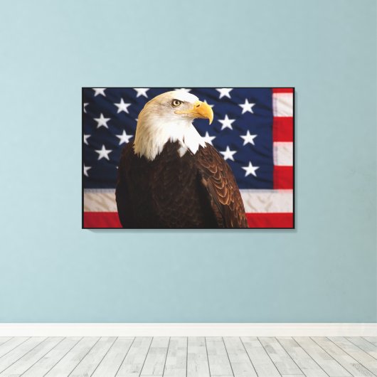 Bald Eagle 4th of Juli gevlekt Canvas Afdruk (Insitu (Houten vloer))