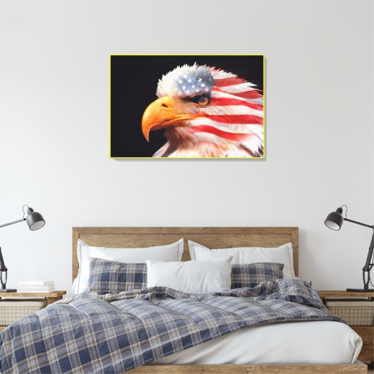 Bald Eagle 4th of Juli gevlekt Canvas Afdruk (Insitu (Slaapkamer))