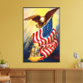 Bald Eagle 4th of Juli gevlekt Canvas Afdruk (Insitu (Woonkamer))