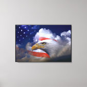 Bald Eagle 4th of Juli gevlekt Canvas Afdruk (Voorkant)