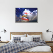 Bald Eagle 4th of Juli gevlekt Canvas Afdruk (Insitu (Slaapkamer))