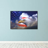 Bald Eagle 4th of Juli gevlekt Canvas Afdruk (Insitu (Houten vloer))