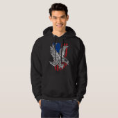 Bald Eagle 4th of July Christmas American Flag Cou Hoodie (Voorkant volledig)