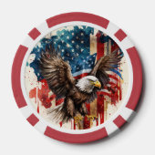 Bald Eagle Abstracte Amerikaanse vlag Poker Chips (Achterkant)