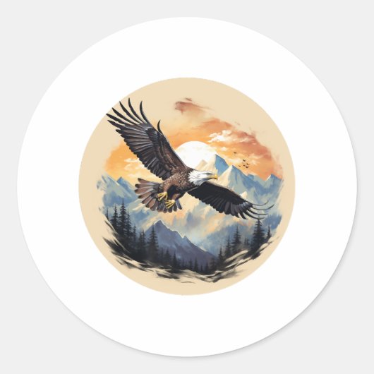 Bald Eagle als Amerika's symbool Ronde Sticker (Voorkant)
