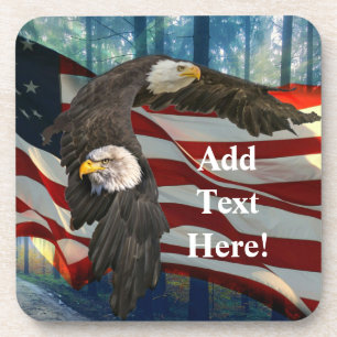Bald Eagle American Flag Bier Onderzetter