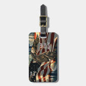 Bald Eagle American Flag Country Road Bagagelabel (Voorkant verticaal)