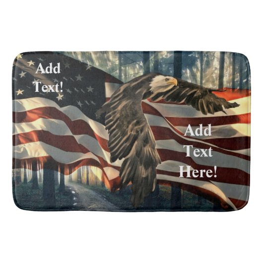 Bald Eagle American Flag Country Road Bath Mat (Voorkant)