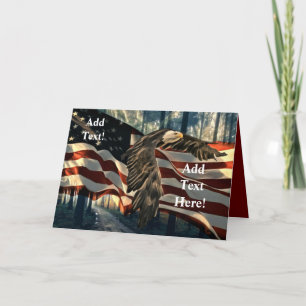Bald Eagle American Flag Country Road Dank je wel Bedankkaart
