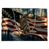 Bald Eagle American Flag Country Road Groot Cadeauzakje (Achterkant)