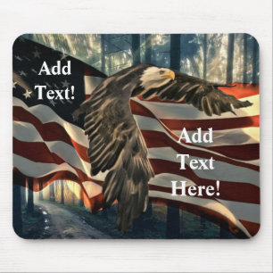 Bald Eagle American Flag Country Road Muismat