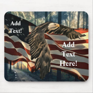 Bald Eagle American Flag Country Road Muismat