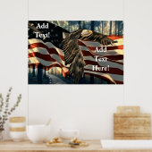 Bald Eagle American Flag Country Road Poster (Cuisine)