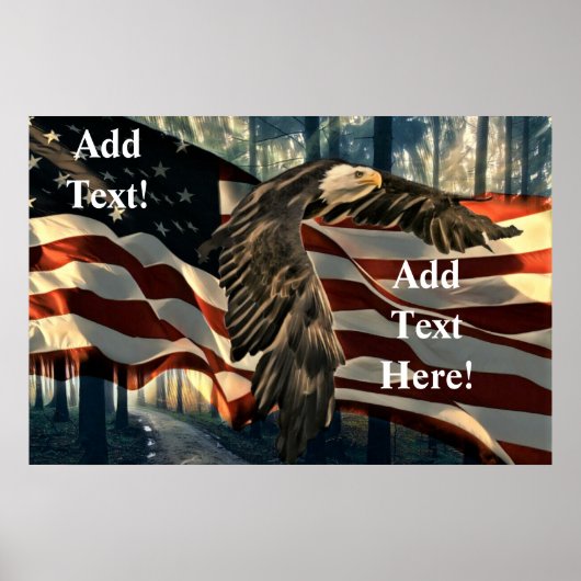 Bald Eagle American Flag Country Road Poster (Devant)