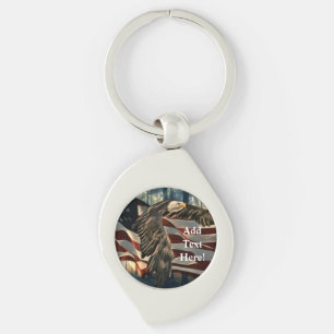 Bald Eagle American Flag Country Road Sleutelhange Sleutelhanger
