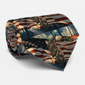 Bald Eagle American Flag Country Road Stropdas (Opgerold)