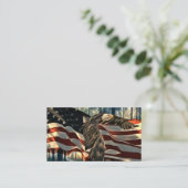 Bald Eagle American Flag Country Road Visitekaartje (Staand voorkant)