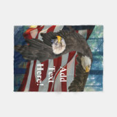 Bald Eagle American Flag Fleece Deken (Voorkant (Horizontaal))
