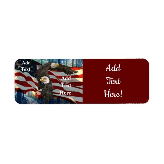Bald Eagle American Flag Label (Voorkant)