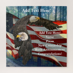 Bald Eagle American Flag Legpuzzel
