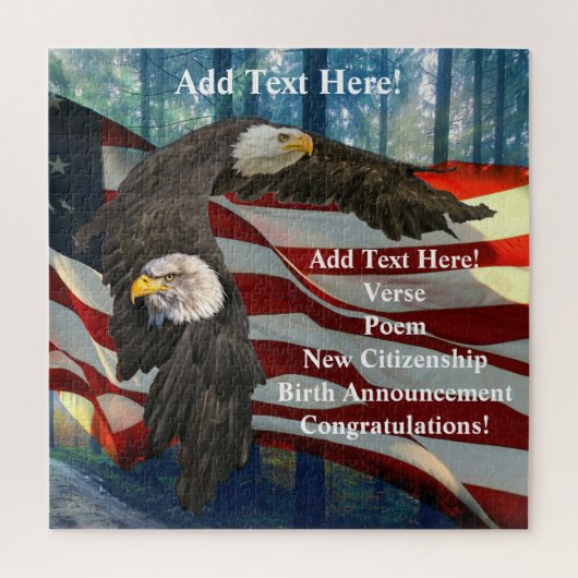 Bald Eagle American Flag Legpuzzel (Verticaal)