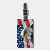 Bald Eagle American Flag Monogram Bagagelabel (Voorkant verticaal)