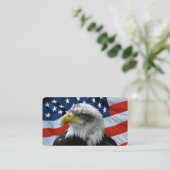 Bald Eagle American Flag Round Corner Visitekaartje (Staand voorkant)