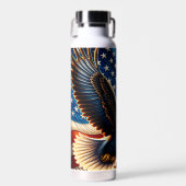 Bald Eagle American Flag Waterfles (Voorkant)