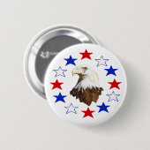 Bald Eagle American Star Ronde Button 5,7 Cm (Voorkant /achterkant)